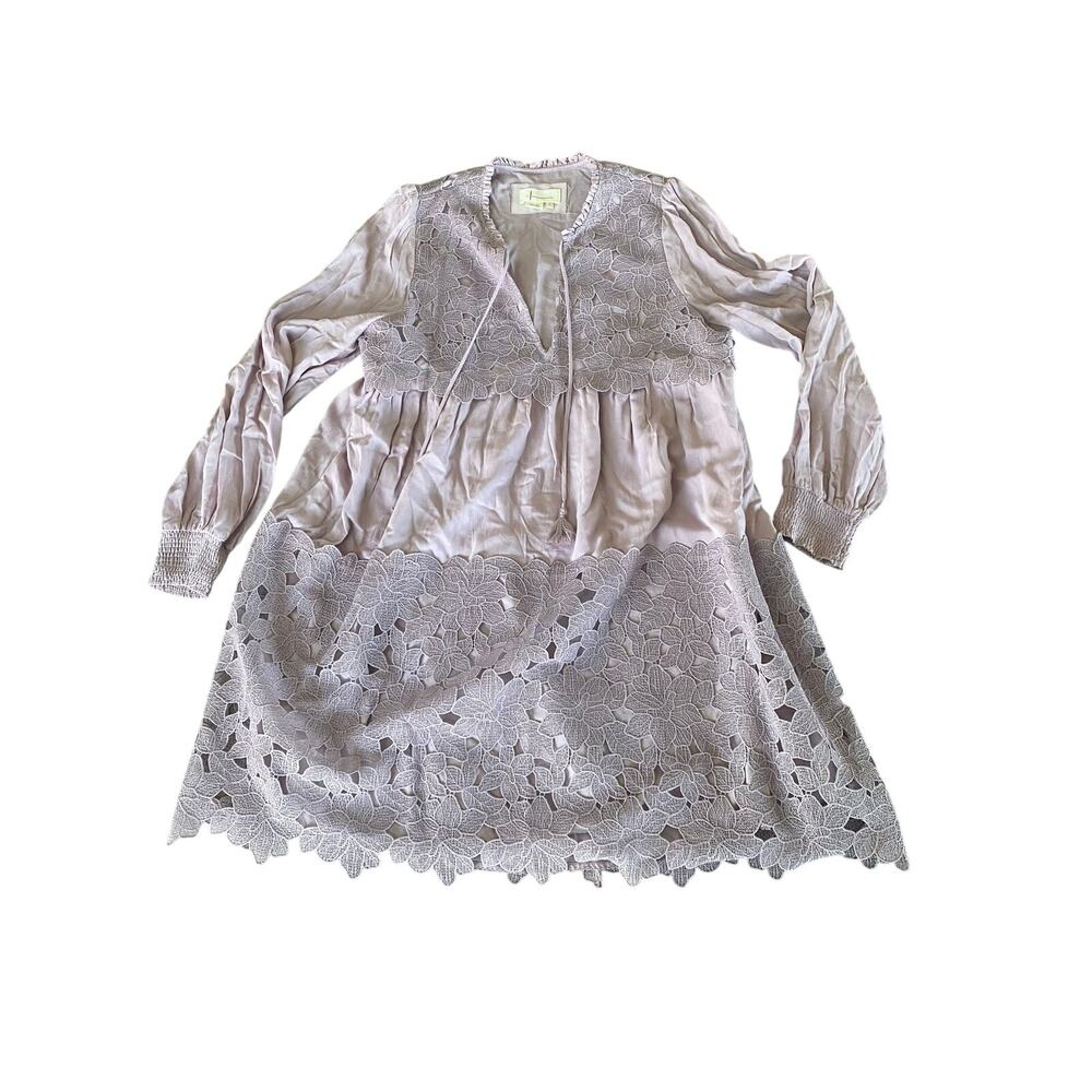 Anthropologie Lace Lavender Oversized Tunic Dress Large